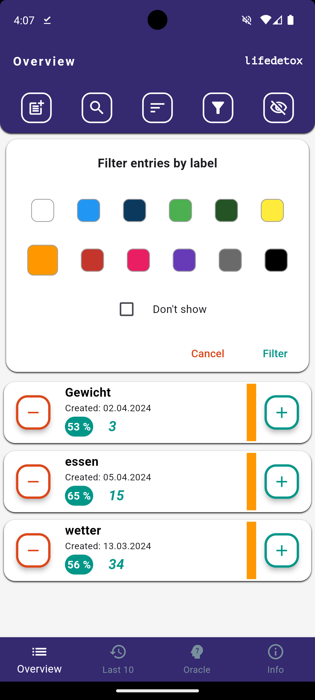 Filter by label